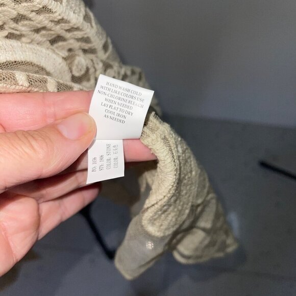 Blue Island Womens Cover Up Size Large Beige Swim Kimono Embroidered Floral New - Picture 4 of 8